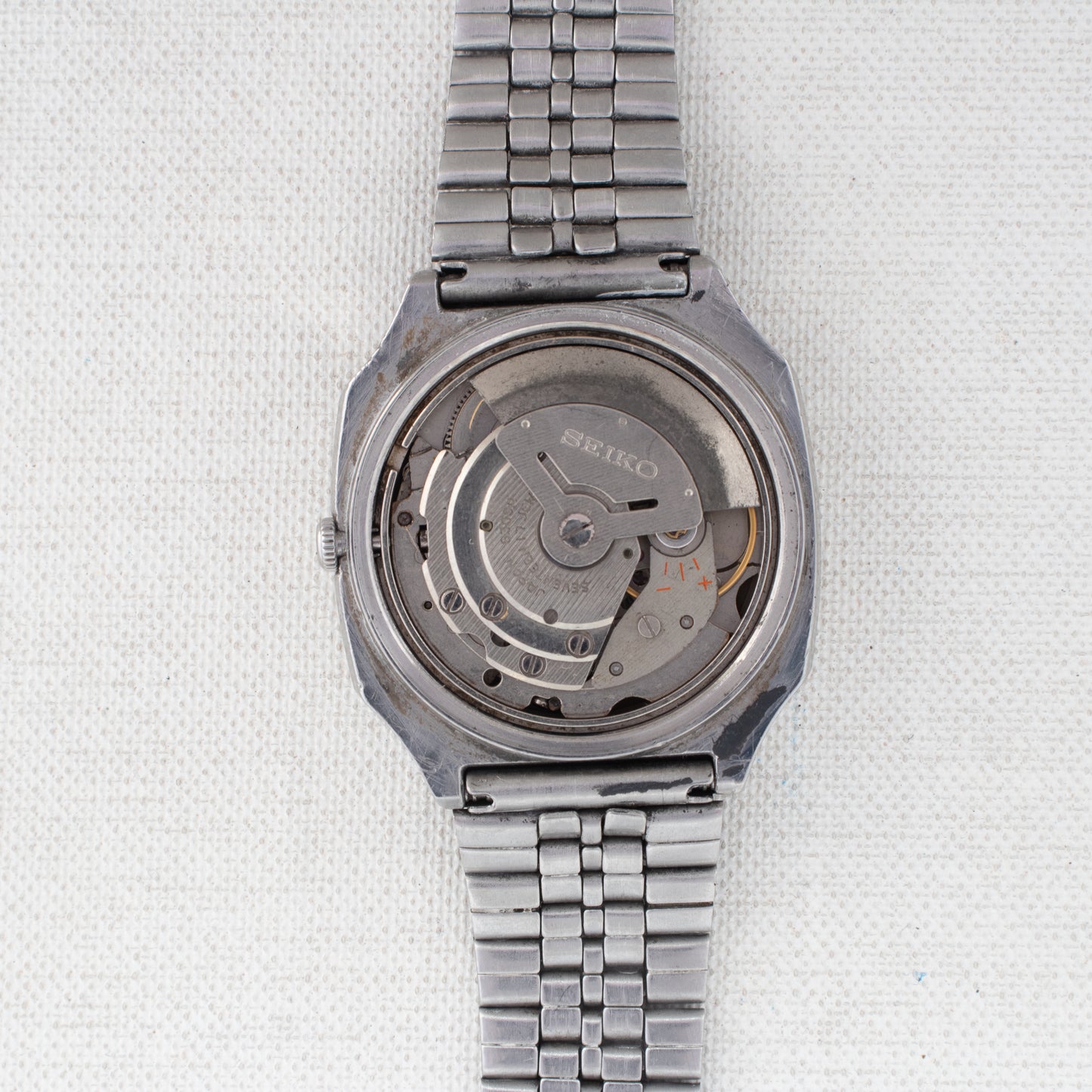 Vintage Seiko 5 Auto 6309-549A Rare Textured Dark Blue Dial Bilingual Day 1981 Watch
