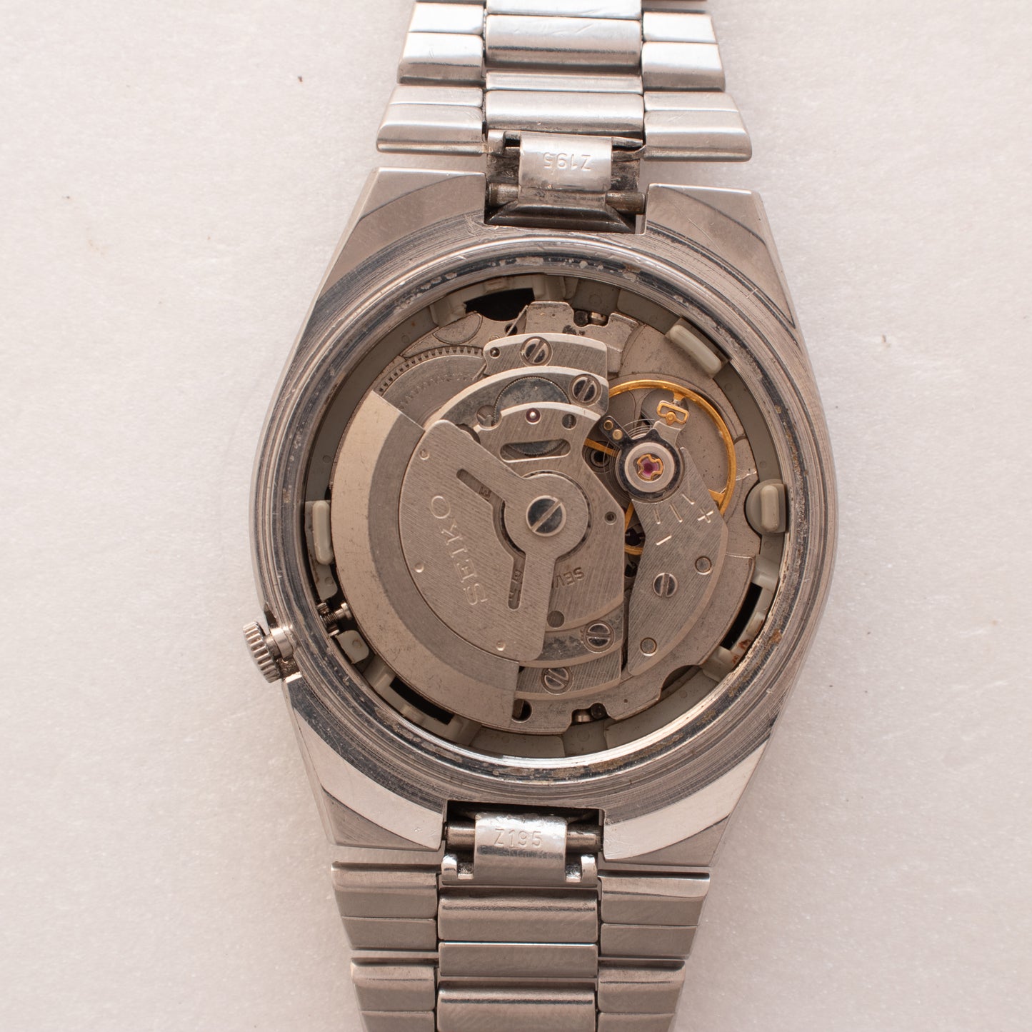 Vintage Seiko 5 Automatic 6309-9000 English/Italian Day Black Dial Silver Accent