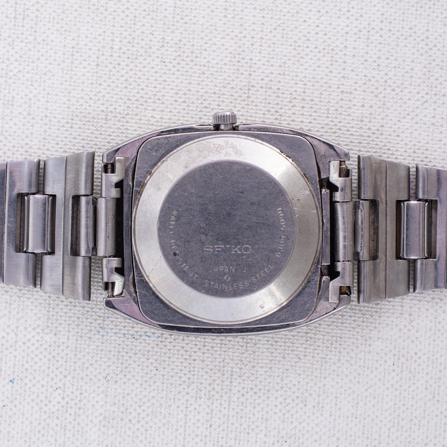 Vintage Seiko 5 Auto Watch 6309-5090 Dark Blue Dial TV Case Arabic English Days
