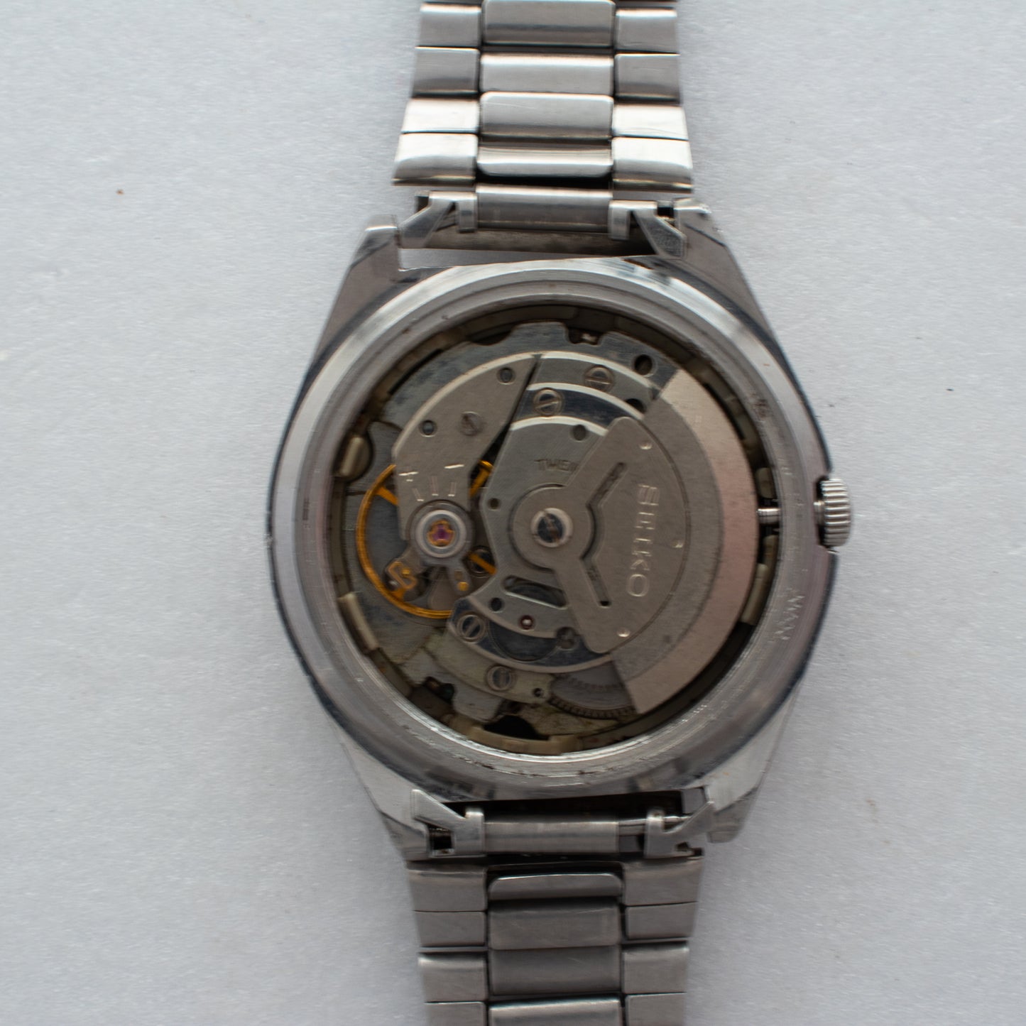 Vintage Seiko 5 Automatic 6319-8120 Green Sunburst Dial Arabic/English Day Watch