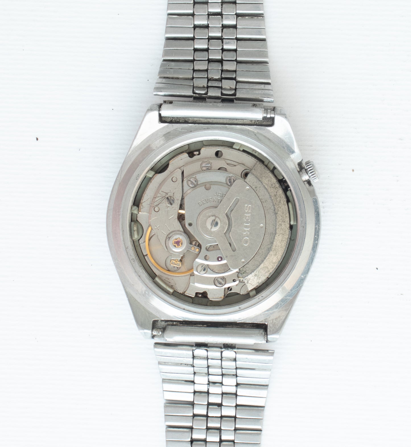 Vintage Seiko 5 Automatic Black Dial Arabic/English Day 6309-8210 Gold Accents