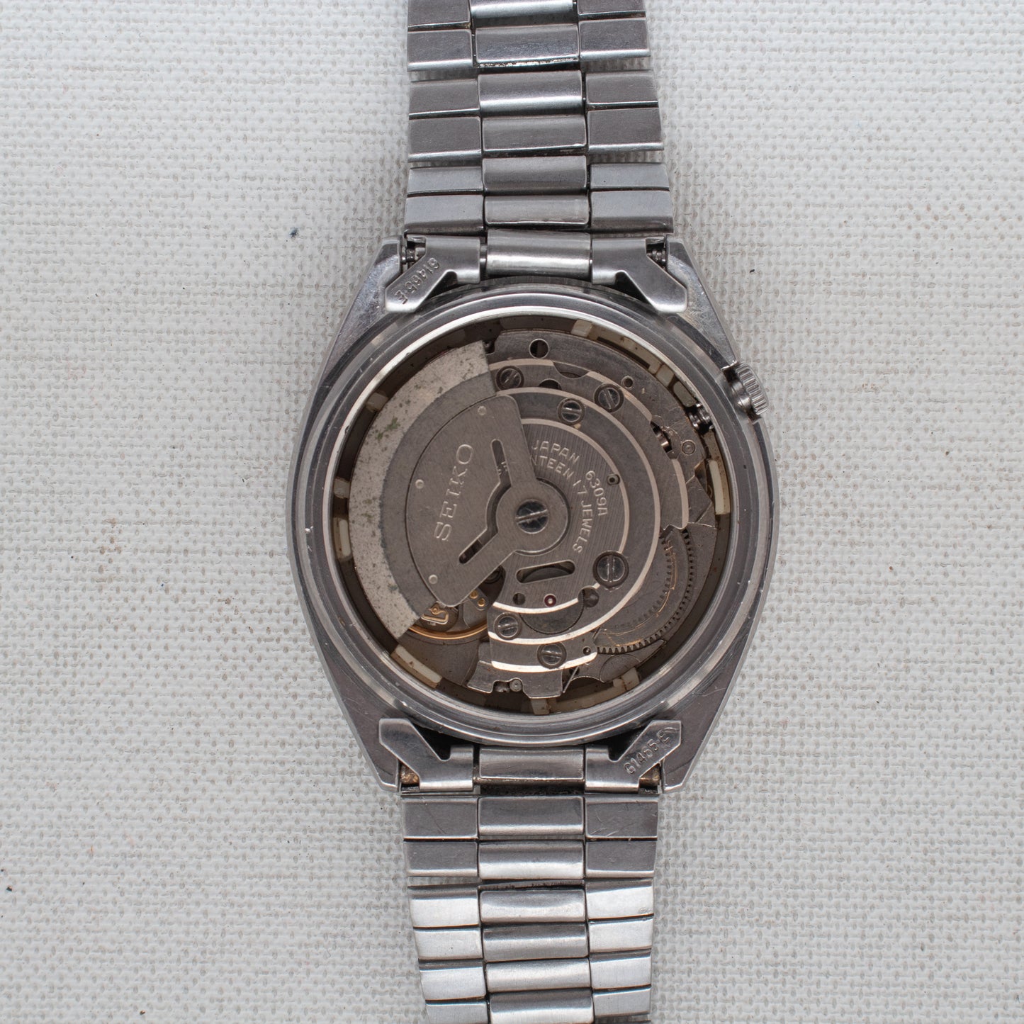 Vintage Seiko 5 Automatic Watch Grey Sunburst Dial 6309-8840 English/Spanish Day