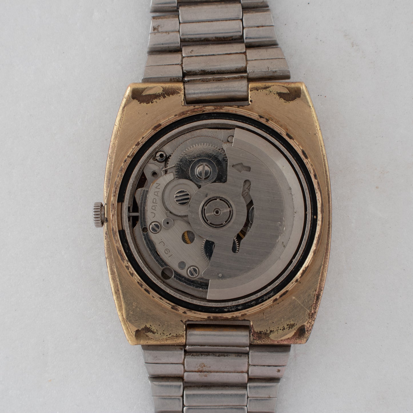 Vintage Seiko Automatic Cushion Case 7006-6000 Champagne Dial 19J Watch 1974