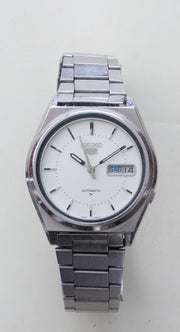 Additional front view of Vintage Seiko 5 7009-8760 Automatic White Dial Octagonal Case Watch