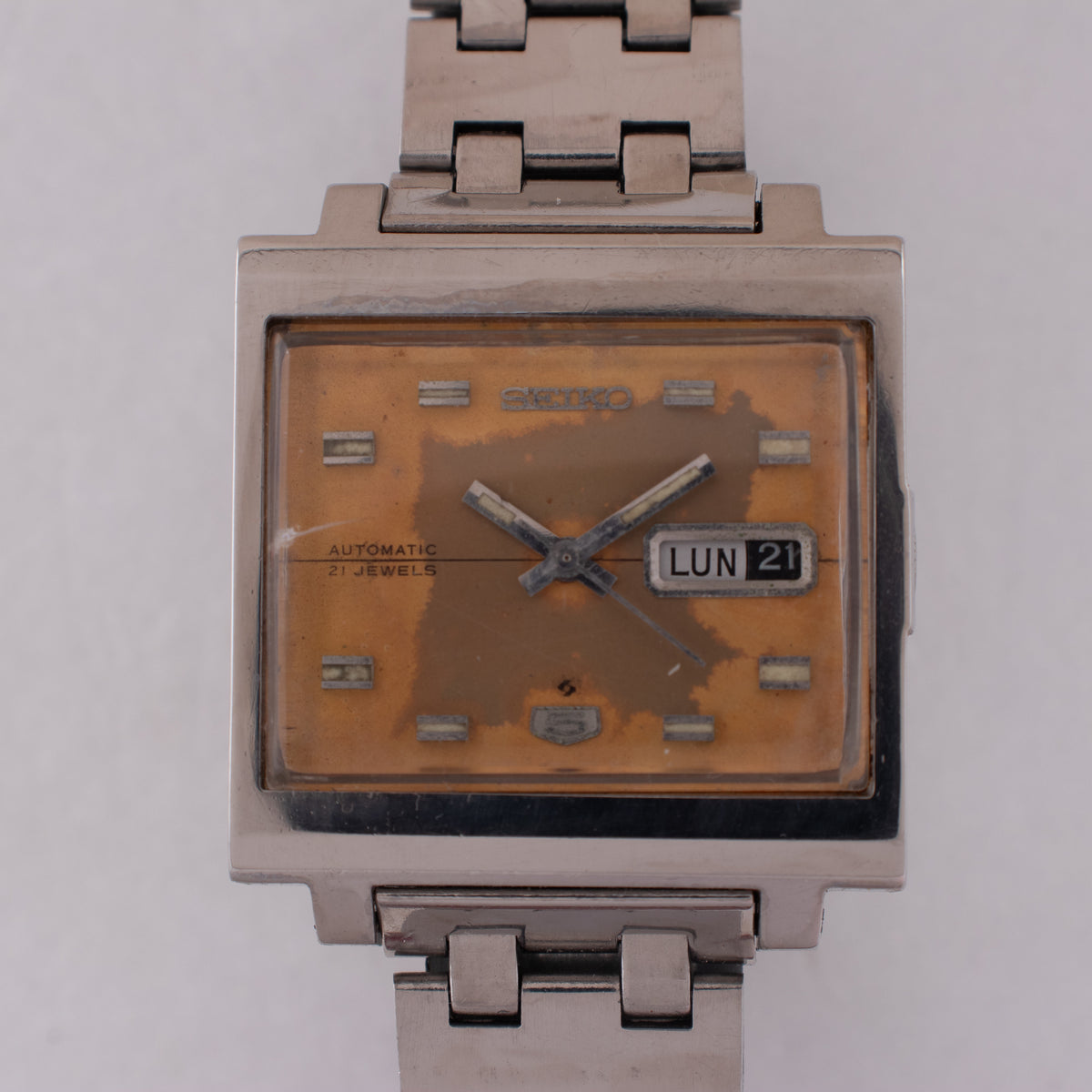 Vintage Seiko 5 6119-5000 Automatic 21J Gold Dial Day Date Wristwatch