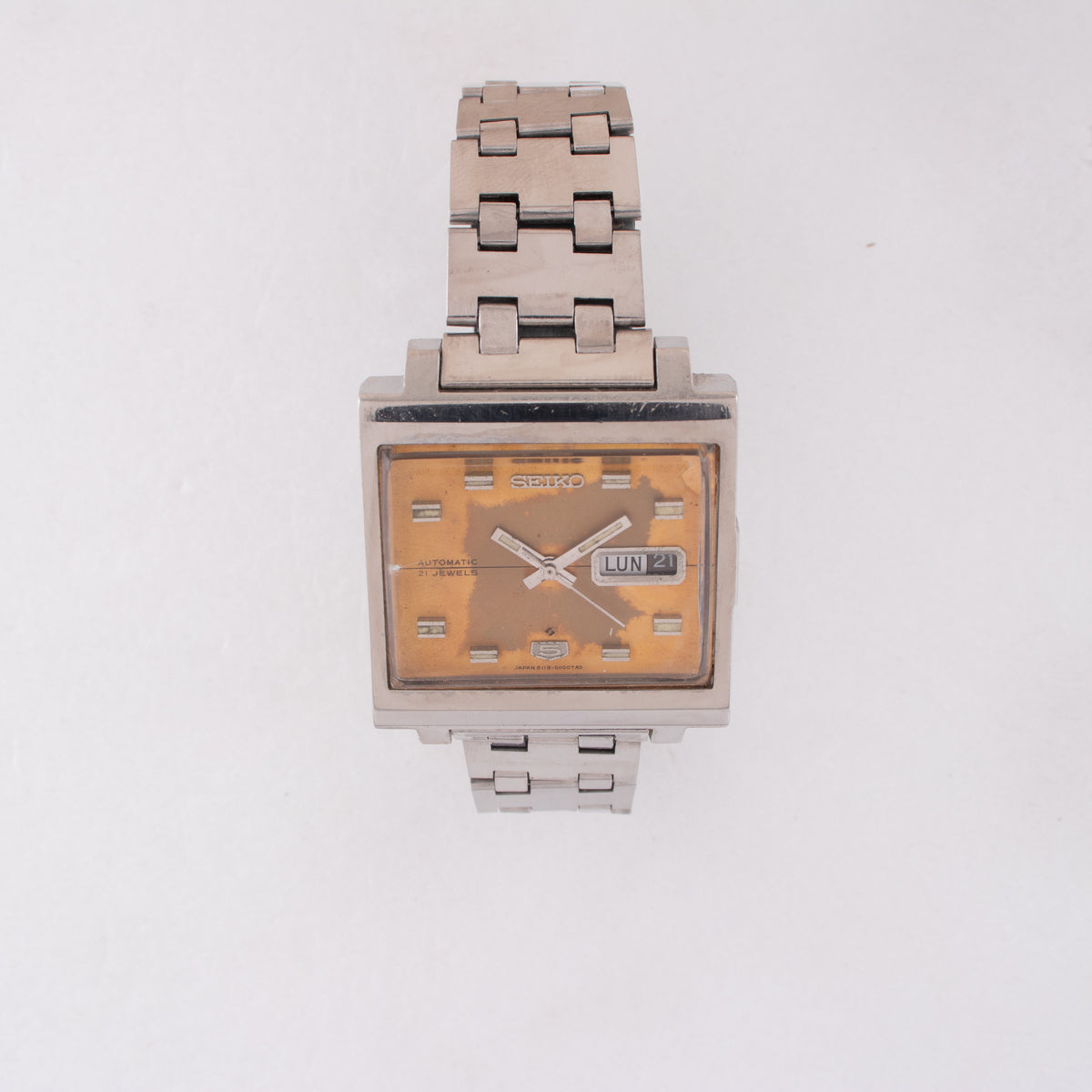 Vintage Seiko 5 6119-5000 Automatic 21J Gold Dial Day Date Wristwatch