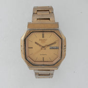 Vintage Seiko 5 7009-5620 Automatic 17J Gold Dial Day Date Wristwatch