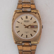 Vintage Seiko 7006-6000 Automatic 19J Champagne Dial Day Date Wristwatch