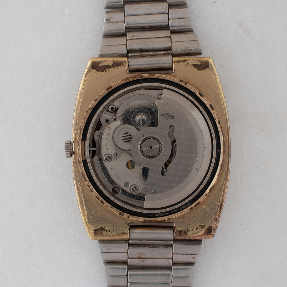 Vintage Seiko 7006-6000 Automatic 19J Champagne Dial Day Date Wristwatch