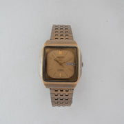 Vintage Seiko 5 6349-5000 Automatic 23J Gold Dial Day Date Wristwatch
