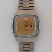 Vintage Seiko 5 7019-5420 R Automatic 21J Gold Dial Day Date Wristwatch