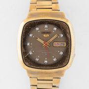 Vintage Seiko 5 7009-5140 Automatic 17J Silver Dial Day Date Wristwatch