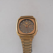 Vintage Seiko 5 7009-5140 Automatic 17J Silver Dial Day Date Wristwatch