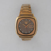 Vintage Seiko 5 7009-5140 Automatic 17J Silver Dial Day Date Wristwatch