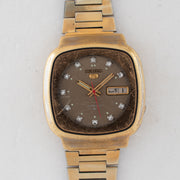 Vintage Seiko 5 7009-5140 Automatic 17J Silver Dial Day Date Wristwatch