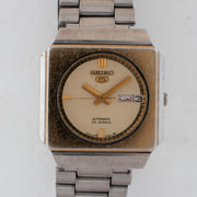 Vintage Seiko 5 6349-6050 Automatic 23J Cream Dial Day Date Wristwatch