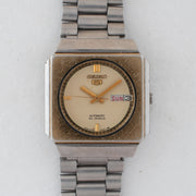 Vintage Seiko 5 6349-6050 Automatic 23J Cream Dial Day Date Wristwatch