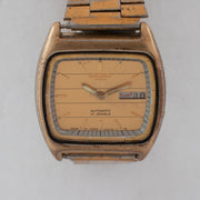 Vintage Seiko 5 7009-2031 Automatic 17J Gold Dial Day Date Wristwatch