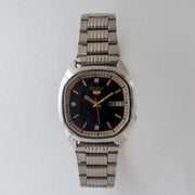 Vintage Seiko 5 7009-521A Automatic 17J Black Dial Day Date Wristwatch
