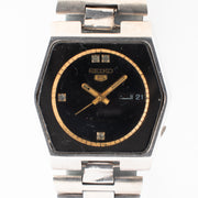 Vintage Seiko 5 6309-6070 Automatic 17J Black Dial Day Date Wristwatch