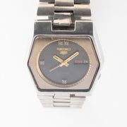 Vintage Seiko 5 6309-6070 Automatic 17J Black Dial Day Date Wristwatch