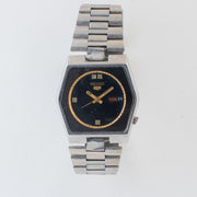 Vintage Seiko 5 6309-6070 Automatic 17J Black Dial Day Date Wristwatch