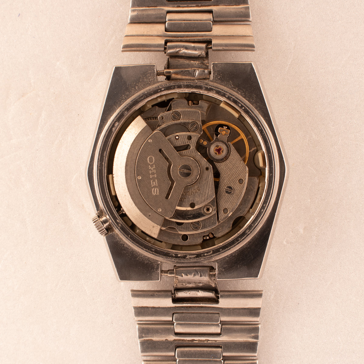 Vintage Seiko 5 6309-6070 Automatic 17J Black Dial Day Date Wristwatch