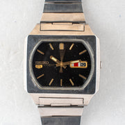 Vintage Seiko 5 6309-5510 Automatic 17J Black Dial Day Date Wristwatch