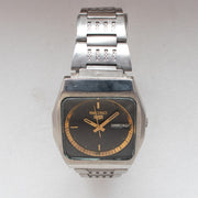 Vintage Seiko 5 6309-6200 Automatic 17J Black Dial Day Date Wristwatch