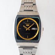 Vintage Seiko 5 6309-6200 Automatic 17J Black Dial Day Date Wristwatch