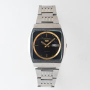 Vintage Seiko 5 6309-6200 Automatic 17J Black Dial Day Date Wristwatch