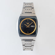 Vintage Seiko 5 6309-6200 Automatic 17J Black Dial Day Date Wristwatch