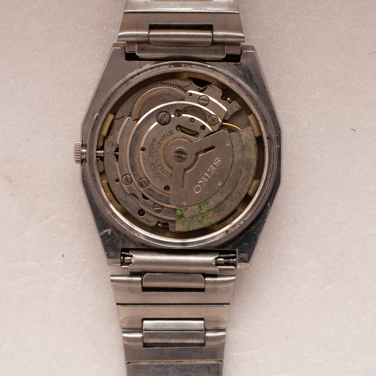 Vintage Seiko 5 6309-6200 Automatic 17J Black Dial Day Date Wristwatch