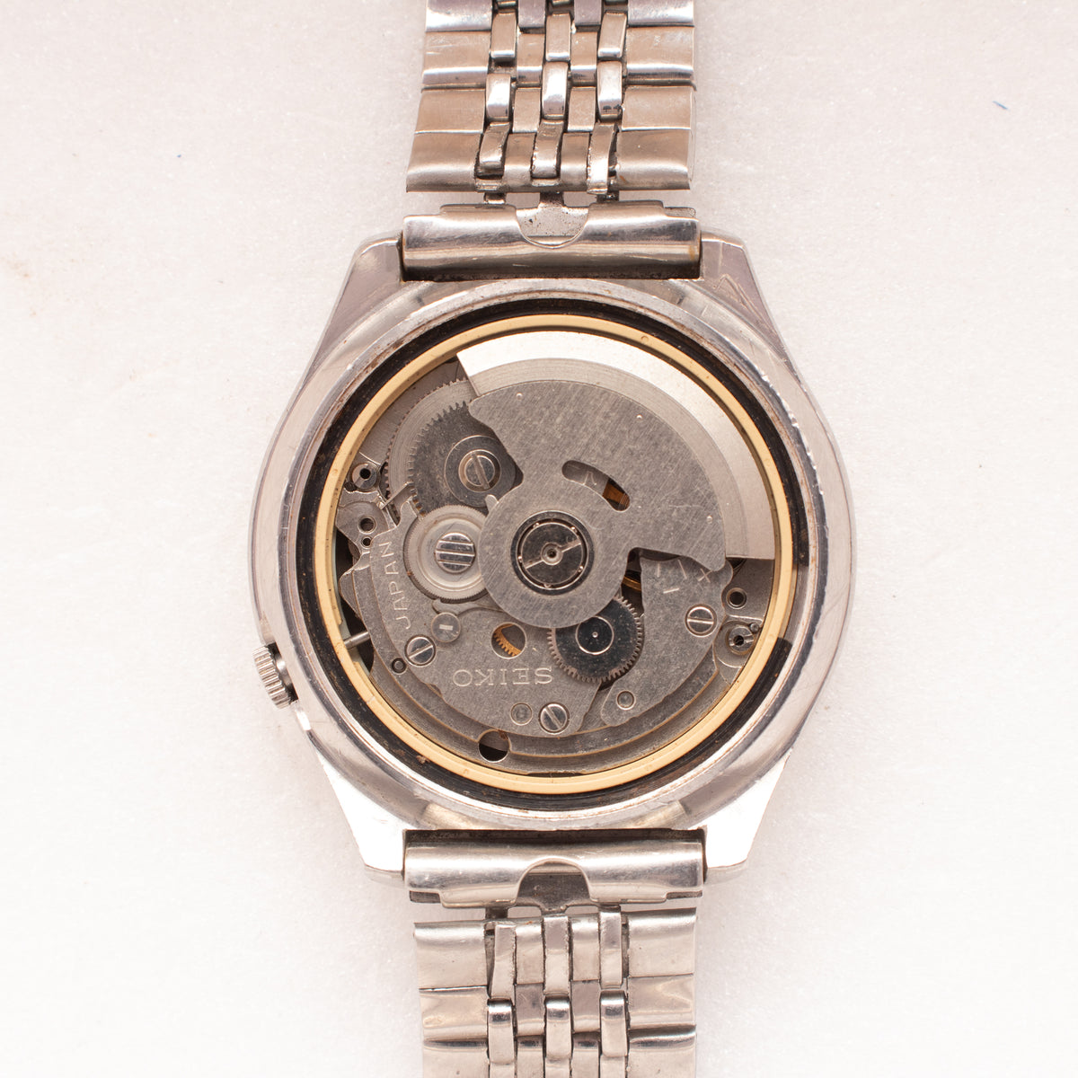 Vintage Seiko 5 7009-5250 Automatic 17J Black Dial Day Date Wristwatch