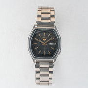 Vintage Seiko 5 6309-584A Automatic 17J Black Dial Day Date Wristwatch