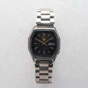 Vintage Seiko 5 6309-584A Automatic 17J Black Dial Day Date Wristwatch