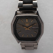 Vintage Seiko 5 6309-584A Automatic 17J Black Dial Day Date Wristwatch