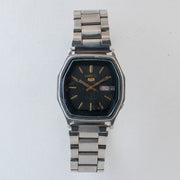 Vintage Seiko 5 6309-584A Automatic 17J Black Dial Day Date Wristwatch