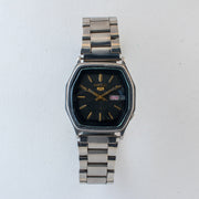 Vintage Seiko 5 6309-584A Automatic 17J Black Dial Day Date Wristwatch