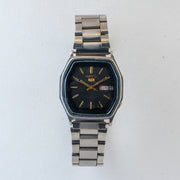 Vintage Seiko 5 6309-584A Automatic 17J Black Dial Day Date Wristwatch