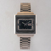 Vintage Seiko 5 6309-5030 Automatic 17J Blue Dial Day Date Wristwatch