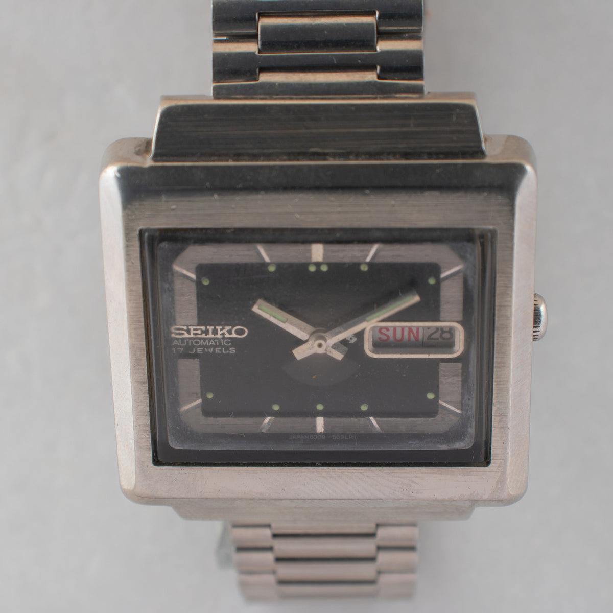 Vintage Seiko 5 6309-5030 Automatic 17J Blue Dial Day Date Wristwatch