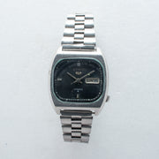 Vintage Seiko 5 6309-5120 Automatic 17J Black Dial Day Date Wristwatch