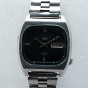 Vintage Seiko 5 6309-5120 Automatic 17J Black Dial Day Date Wristwatch