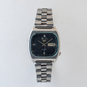 Vintage Seiko 5 6309-5120 Automatic 17J Black Dial Day Date Wristwatch