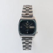 Vintage Seiko 5 6309-5120 Automatic 17J Black Dial Day Date Wristwatch