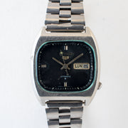 Vintage Seiko 5 6309-5120 Automatic 17J Black Dial Day Date Wristwatch
