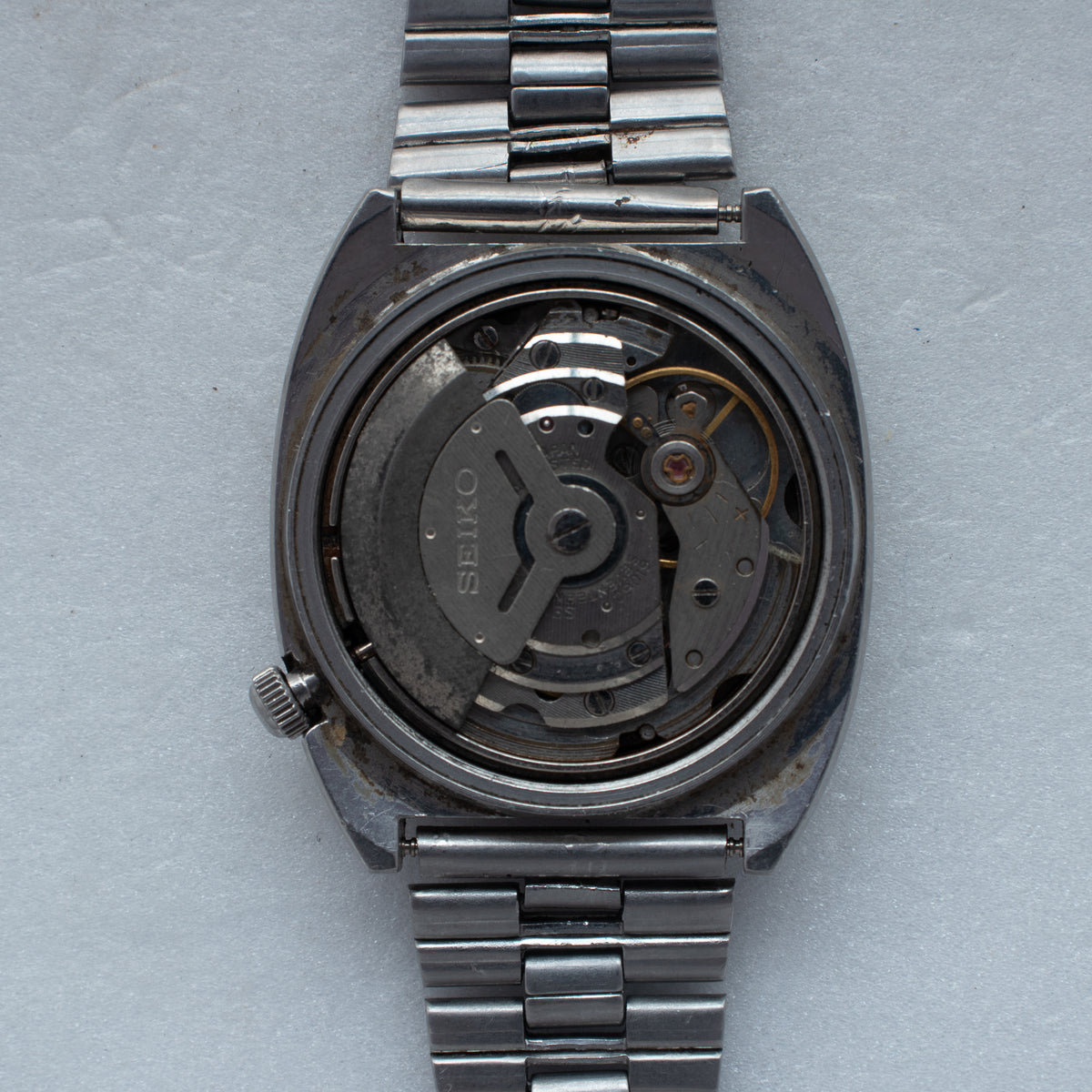 Vintage Seiko 5 6309-5120 Automatic 17J Black Dial Day Date Wristwatch