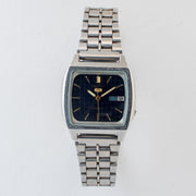 Vintage Seiko 5 7009-5860 Automatic 17J Black Dial Day Date Wristwatch