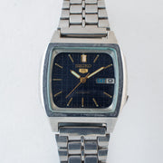 Vintage Seiko 5 7009-5860 Automatic 17J Black Dial Day Date Wristwatch